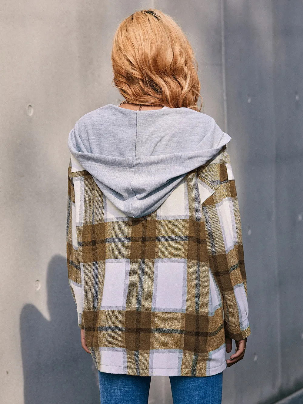 Plaid Boyfriend  Hoodie Jacket