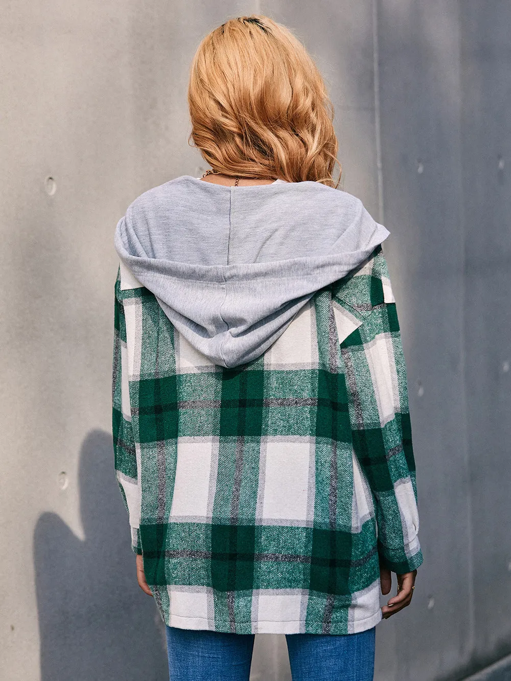 Plaid Boyfriend  Hoodie Jacket