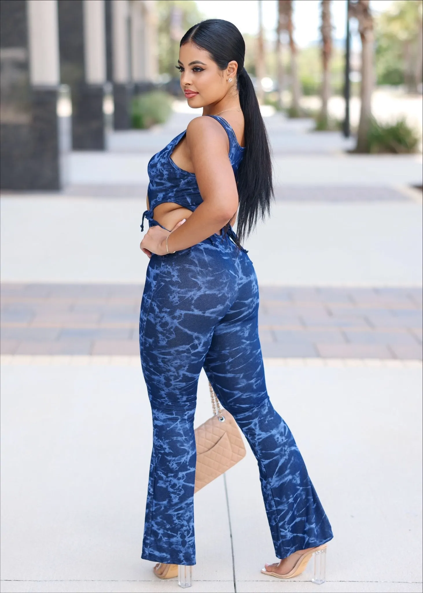 Quanika Tie Dye Sleeveless Jumpsuit