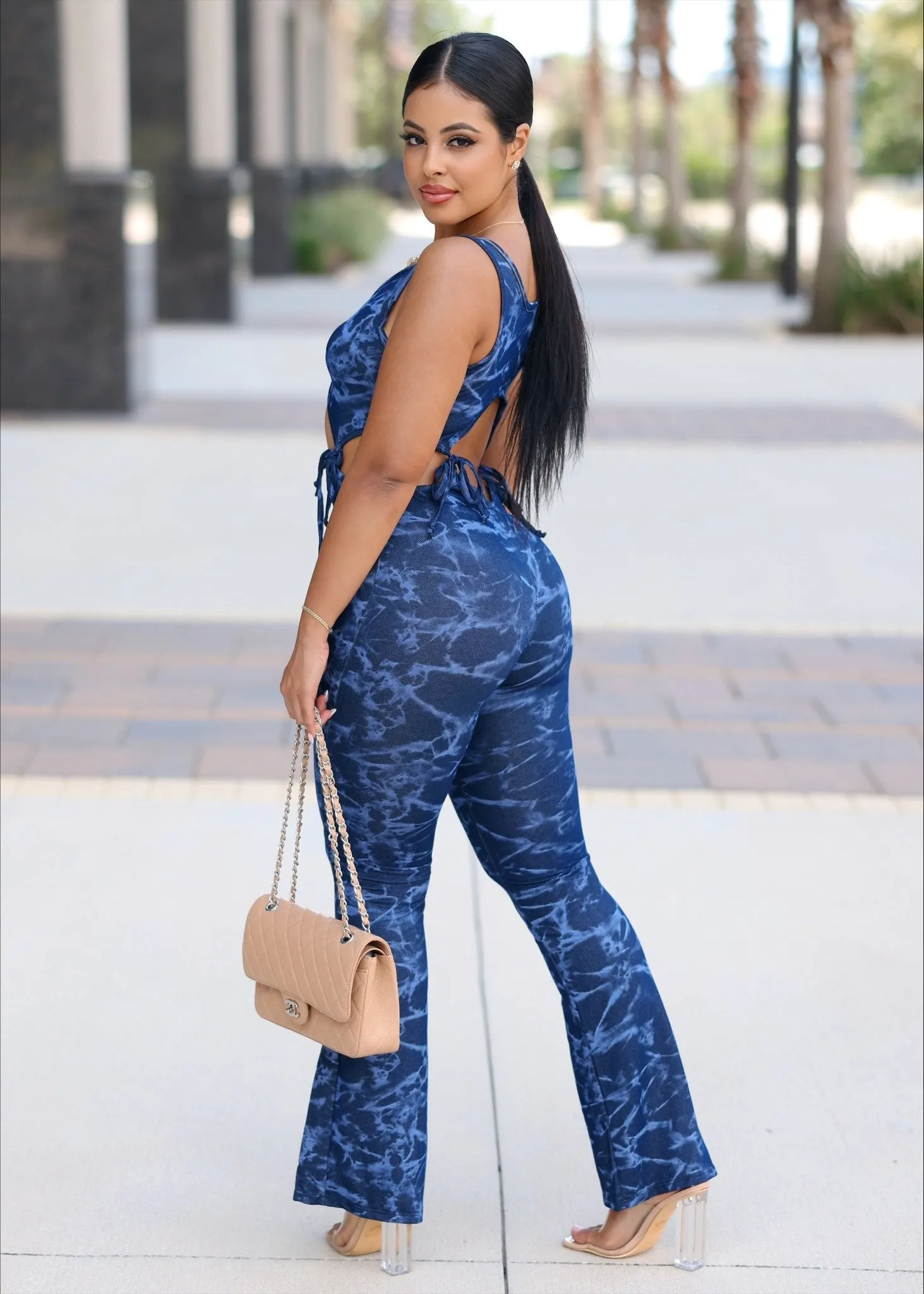 Quanika Tie Dye Sleeveless Jumpsuit