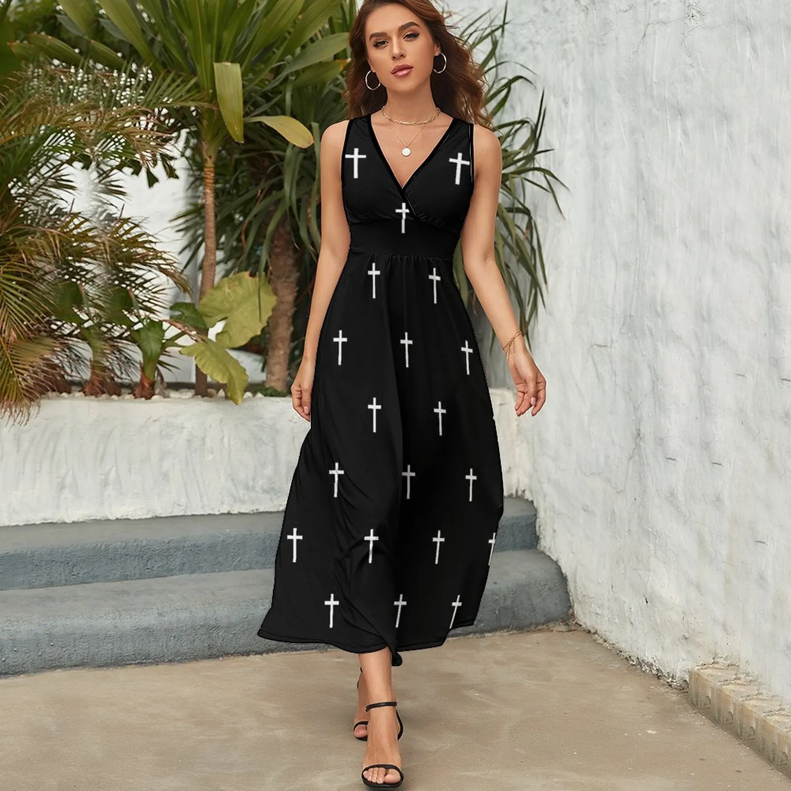 Sleeveless Long Dress (NZ028) Sleeveless dress