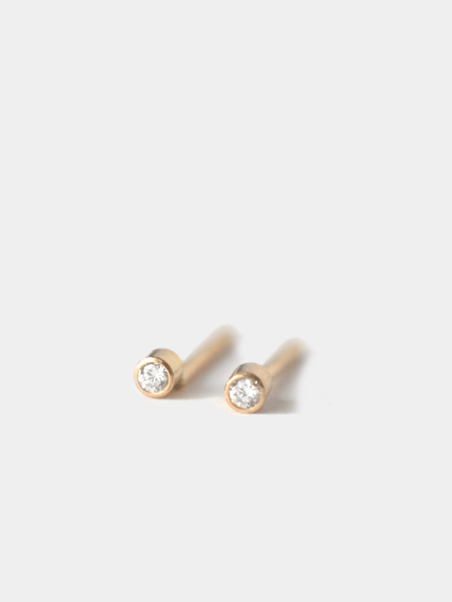 Sporty Diamond Studs, 14k Gold