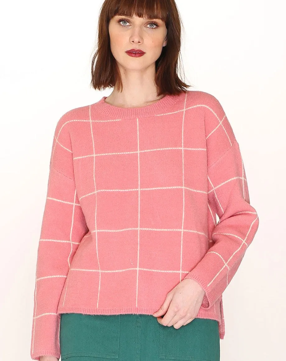 SQUARES SWEATER PINK