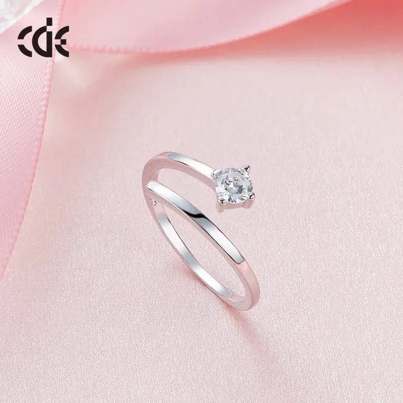 Sterling silver stylish twin set ring