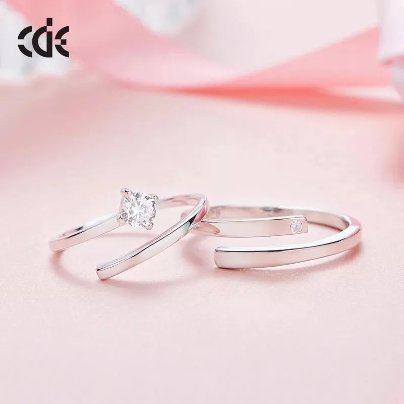 Sterling silver stylish twin set ring