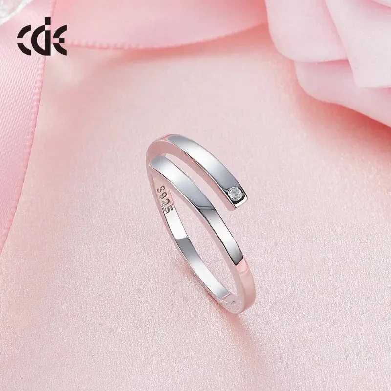 Sterling silver stylish twin set ring