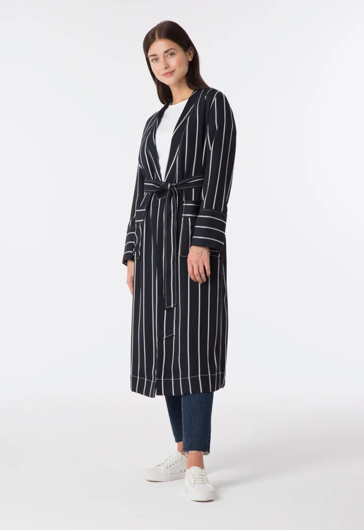 Striped Long Kimono