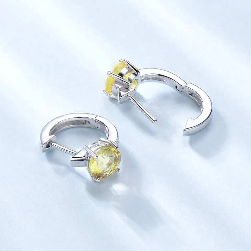 Stylish 2.0ct Natural Peridot Clip Earrings - 925 Sterling Silver