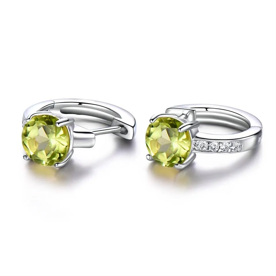 Stylish 2.0ct Natural Peridot Clip Earrings - 925 Sterling Silver