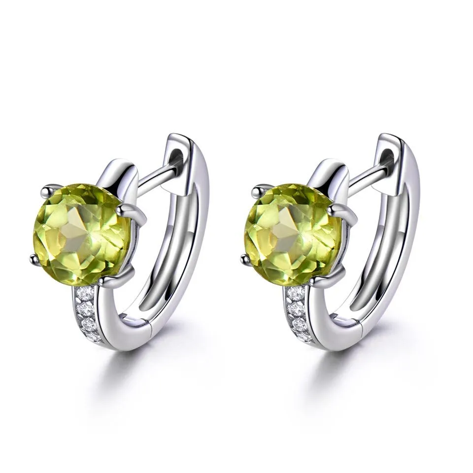 Stylish 2.0ct Natural Peridot Clip Earrings - 925 Sterling Silver