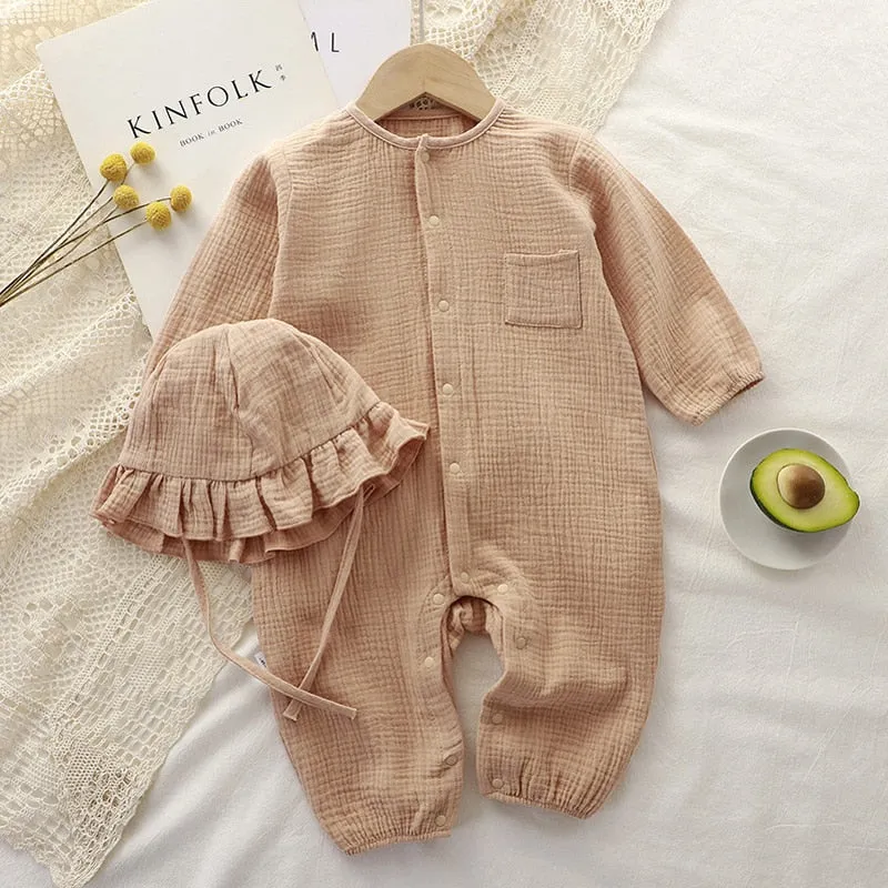 Stylish Comfortable Muslin Romper Set