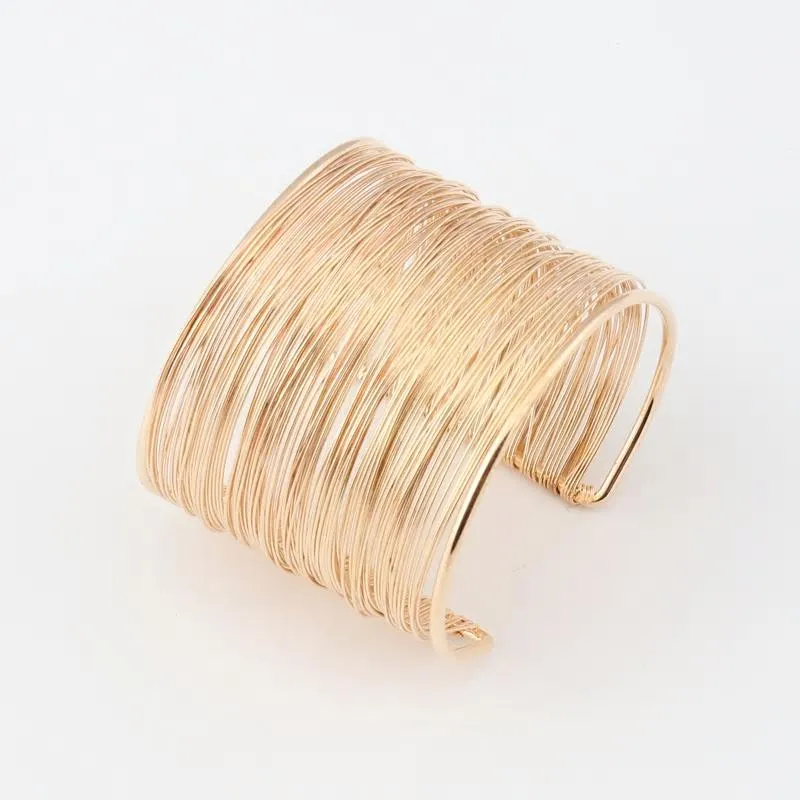 Stylish Golden Wires Cuff Bangle Bracelet