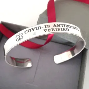 Stylish Medical Alert Bracelet - Custom Allergy Cuff Bracelet