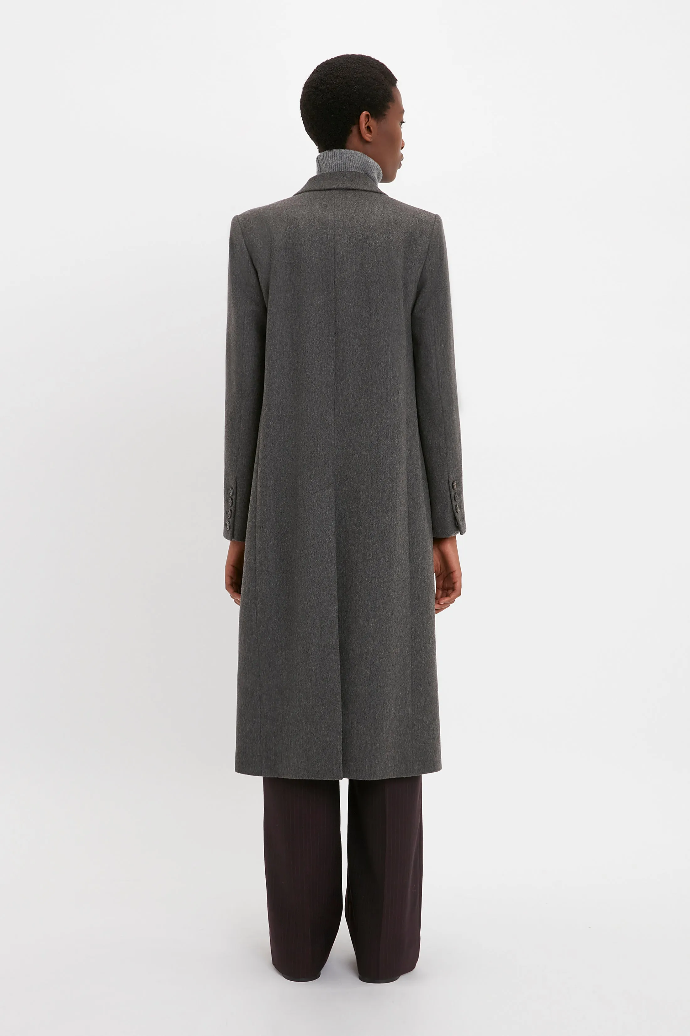 Tailored Slim Coat In Grey Melange