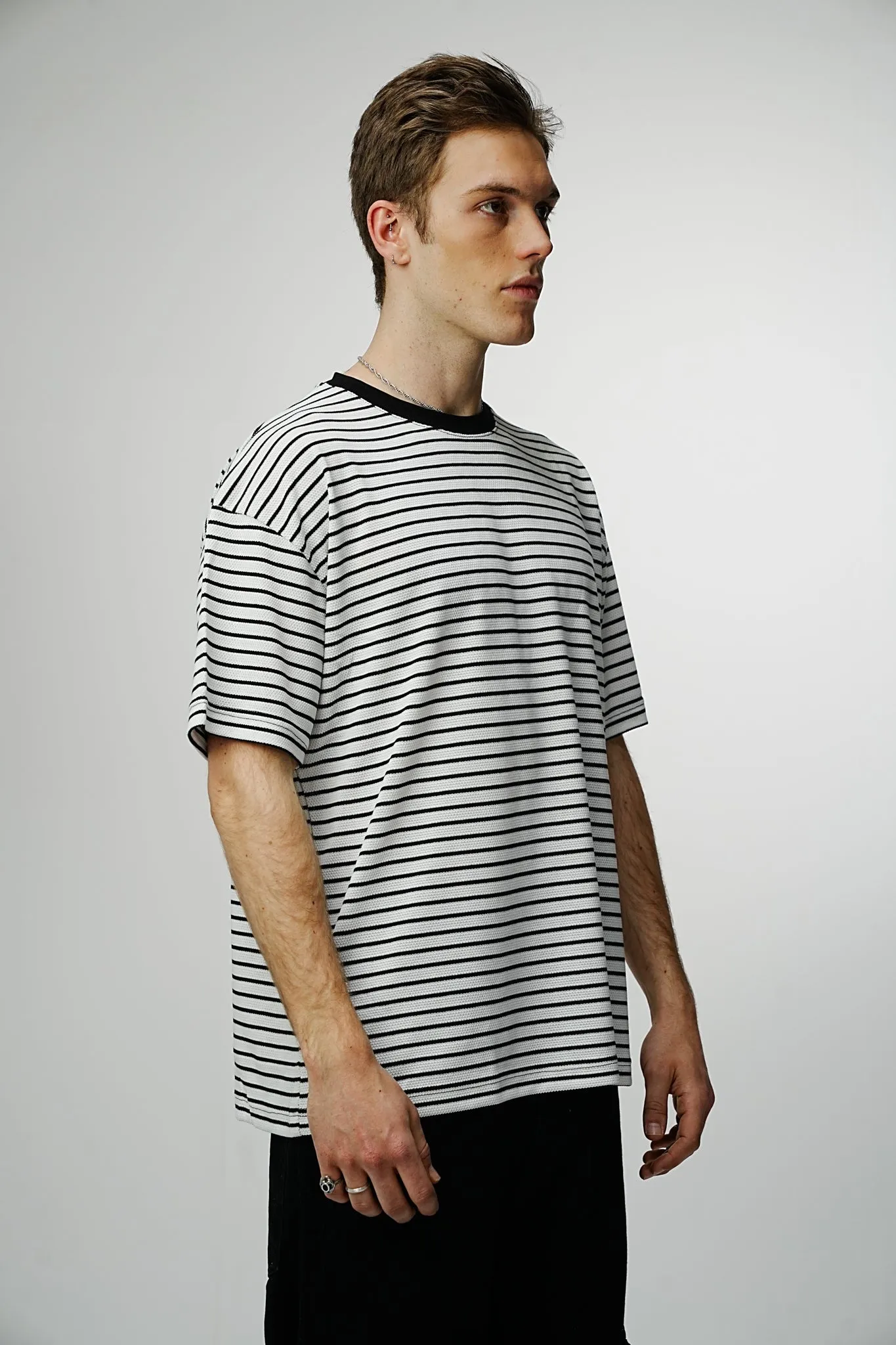 Textured Striped Premium T-shirt