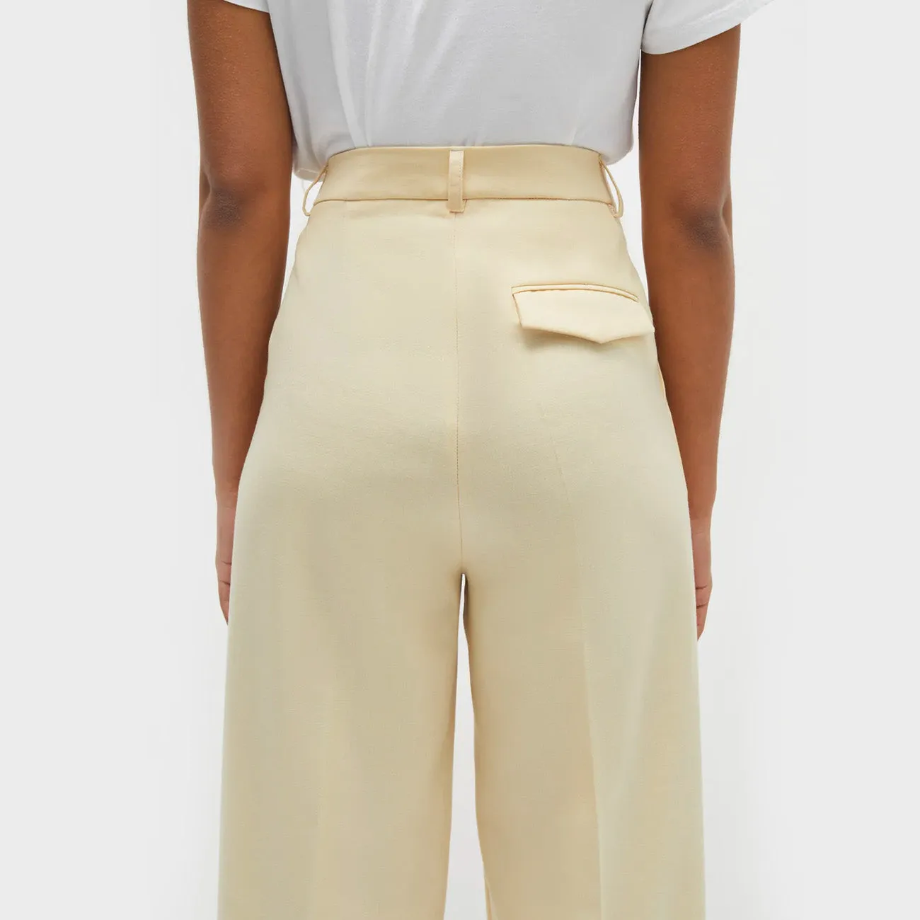 W DARIA WOOL TAILORED TROUSER LEMON