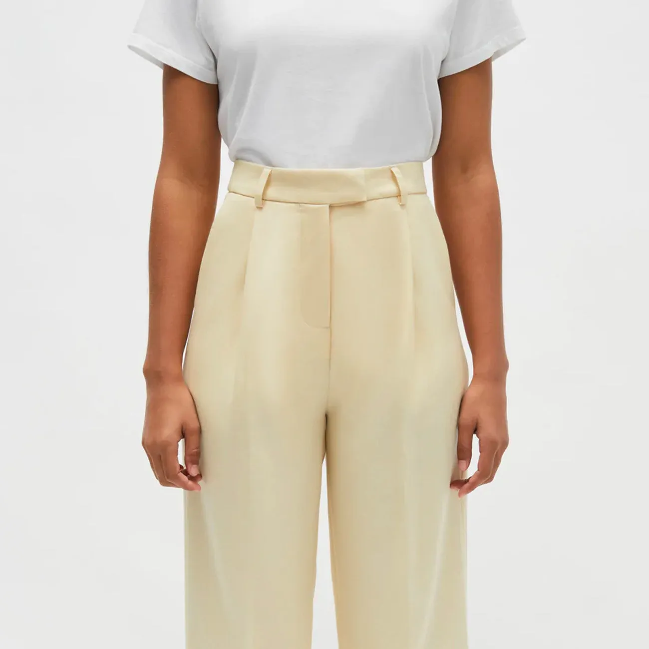 W DARIA WOOL TAILORED TROUSER LEMON