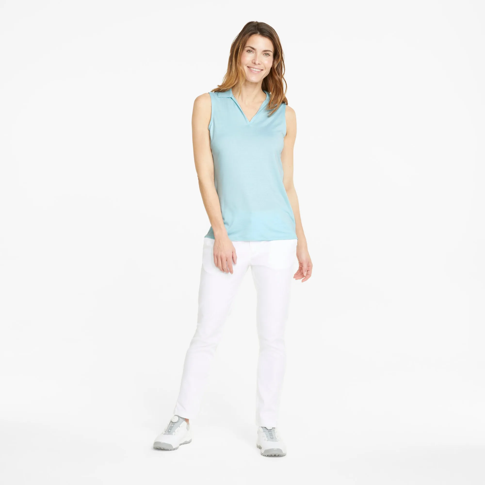 Women's CLOUDSPUN Coast Sleeveless Golf Polo | Light Aqua